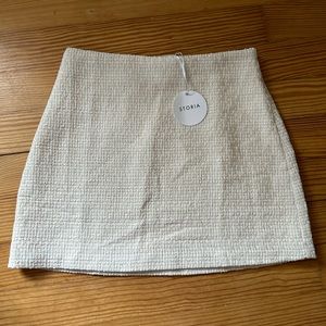 Storia Cream Tweed Mini Skirt